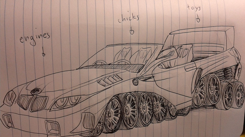 Illustration for article titled BMW Designs A 42-Wheel, 19-Engine Car To Fulfill One Child's Fantasy